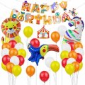 37Pcs Happy Birthday Balloon Set Circus Theme Animal Shape Ballon Set Children Birthday Party Indoor