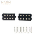 NAOMI 2 Pcs Electric Bass Pickups Humbucker Bridge Neck Pickup Set For 4 Strings Bass Coil Black Noi