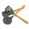 7 Pcs Wooden Handle Silicone Kitchenware Outdoor Camping Tableware Portable Multi Cooking Tools