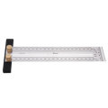 Drillpro 200mm Stainless Steel Precision Marking T Ruler Hole Positioning Measuring Ruler Woodworkin