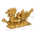 Resin Gold Dragon Figurine Statue Ornaments Chinese Geomancy Home Office Decoration