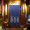 Blue Fish Printed Japanese Noren Doorway Curtain Kitchen Room Door Curtains Decor