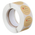 500pcs/roll 1 Inch Label DIY Round Kraft Label Handmade With Love Label Stickers Adhesive Sticker Pa