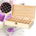 32 Holes Essential Oils Wooden Box Container Solid Pine Pure Natural Wood Storage Case
