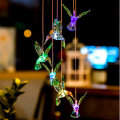 Color Changing LED Solar Power Lamp Hummingbird Wind Chime Light Hanging Decor
