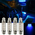 4Pcs 42mm Car LED Interior Festoon Dome Light Bulbs Map Door Light Bulb Lamps Blue Color Universal 1