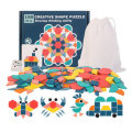 180 Pcs Colorful Creative Multi-Shape Puzzle Develop Thinking Ability Educational Toy with Bag for K