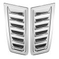 2Pcs Universal Car ABS Plastic RS Style Bonnet Vents Chrome Silver With Free Tape