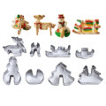 Honana 8PCS 3D Christmas Scenario Cookie Cutter Mold Set Stainless Steel Fondant Cake Mould