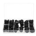 170Pcs Rubber Sealing Ring Black Grommets Gasket Assortment Kit O Ring With Plastic Box