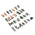 25pcs 1:87 Painted Mix Model Different People Poses Workers Scale Decorations