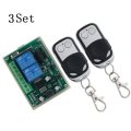3Set 433MHz DC 12V24V 2-Way Remote Control Switch 2 Channel Relay Module Motor Forward and Reverse C