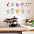 Cartoon Kitchen Utensil Wall Sticker Removable Kitchen Decorative Stickers Multi Color PVC Decals