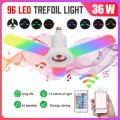 E27 36W bluetooth Music Speaker RGB LED Garage Light Remote Control Deformable Ceiling Fixture Lamp