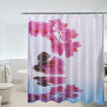 180*200cm Bathroom Shower Curtain Purple Flower Waterproof Bath Curtain