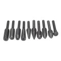 10Pcs Rotary File Rasp Set 6mm Shank Rotary Files Burr Cutters Woodworking Carving Bits