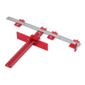 Drillpro Red Aluminum Alloy Metric/Inch Cabinet Hardware Jig 5mm Drill Guide Cabinet Handle Template