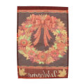 12.5``x18`` Fall Wreath Garden Flag Welcome Autumn Leaves Floral Briarwood Lane Decorations