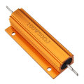 3pcs RX24 100W 50R 50RJ Metal Aluminum Case High Power Resistor Golden Metal Shell Case Heatsink Res