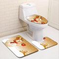 Christmas Santa Claus Shower Mat Set Breathable Unpredictable An-tiskid Bathroom Mat Set