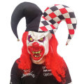Redhead Big Hat Clown Scary Face Latex Mask for Halloween Toys