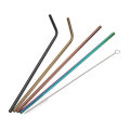 5Pcs Colored Stainless Steel Metal Drinking Straw Set Reusable Straws With Cleaner Brush Kit