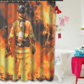 Waterproof Polyester Fabric Shower Curtain Firemen Design Bathroom Home Decoration