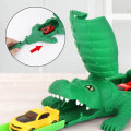 Kids DIY Crocodile Rail Car Track Racing Alligator Race Toys Children Gift with 4 Cars