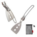 304 Stainless Steel Foldable Portable Spatula Turner Shovel Cooking Cookware for Outdoor Hiking Camp