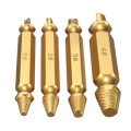 Drillpro 4Pcs Double Side Damaged Screw Bolt Extractor Drill Bits Gold Oxide Edition Stripped Screw