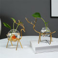 Desktop Hydroponic Vase Flowerpot Decoration Fresh Desktop Small Fish T... (TYPE: A | COLOR: GOLDEN)