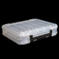 LEO Transparent Double Sides Fishing Lures Box PVC 10 Compartments Case