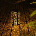 LED Solar Lantern Hanging Light with Handle Solar Lantern Waterproof Solar Landscape Lantern Shadow