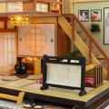 DIY Dollhouse Miniature Wooden Furniture LED Kit Japanese Style Handcraft Toy Doll House Gift