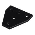 Machifit Black 5 Holes Aluminum Profile Corner Bracket 90 Degree L Type Outside Tee Joint Plate for