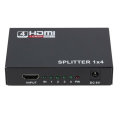 1080P HD 1 In 4 Out HDMI Splitter V1.4 HDMI Video Splitter One Input Four Output C... (COLOR: BLACK)
