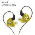 CCA CA2 1DD In Ear Earphone HIFI Metal Headphones Wired Earbuds ... (COLOR.: YELLOW | TYPE: WITHMIC)