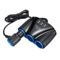 3 in 1 Triple Socket Vehicle Charger Car Lighter Adapter Power Plug USB Port