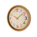 HC-40 Decorative Accurate Time Wood Grain Colorful Silent Quartz Hanging Wall Clock