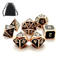 ECUBEE Solid Metal Polyhedral Dice Role Playing RPG 7 Dice Set With Bag Multisided Dice Set