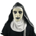 Halloween Scared Female Ghost Headgear Nun Horror Valak Scary Latex Mask Party Trick Props With Head