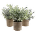 3 in 1 Mini Potted Plant Artificial Plastic Flower Pot Green Plants Tabletop Bonsai Living Room Offi
