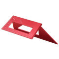 2PCS Red Aluminum Alloy Woodworking Scriber T Ruler Square Multifunctional 45/90 Degree Angle Ruler