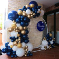 61Pcs Navy Theme Party Balloon Set Arch Latex Balloon with Gold Confetti Set for Kids Baby Shower Bi