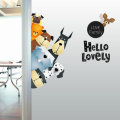 Cartoon Wall Stickers Cute Animals A Pro - Green Living Room Sofa Posted Children `s Room Paste