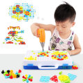 251Pcs Electric Drill Puzzle Toys Set Flower Car Building Blocks Peg Electric Drill Assemble Toy For