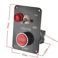 12V Racing Car Ignition Switch Kit Carbon Panel Toggle Engine Start Push Button