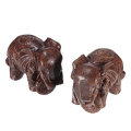 1 Pair Natural Agarwood Elephant Wood Carving Wood Crafts Retro Decoration Craft Creative Gifts Home