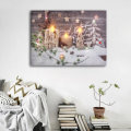 Wall Art Picture Christmas Decoration Light Up LED Canvas Flickering Candles