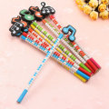 12 Pcs Wooden Pencils Musical Note Patterns Cartoon Pencils Writing Painting Stationery Gifts for Ch
